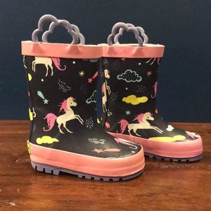 NWOT Toddler unicorn rain boots